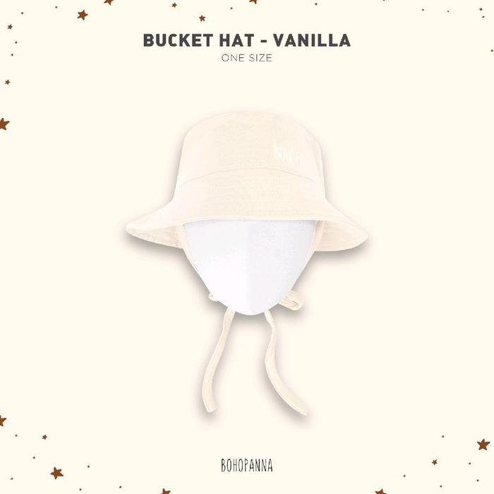 BUCKET HAT Bohopanna B121 Topi Anak Unisex Bucket Hat Anak Katun Polos  Aksesories Fashion Anak Vanilla