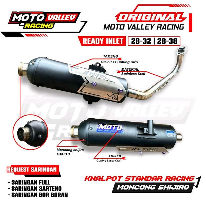 Gambar Knalpot Luster V1 V2 moncong kenochi 3baud original moto valley racing pnp beat vario scopy nmax pcx aerox mio dll Motorcycle - vario 110 fi, inlet 28-32, sarborboran dari MOTO VALLEY RACING undefined Tokopedia