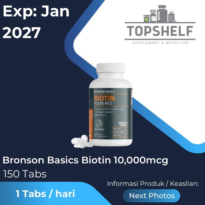 Gambar Bronson Basics Biotin 10,000 mcg Hair Skin Nail 360 Vegetarian Tablets - 10,000mcg 150 dari Top Shelf Vitamins undefined Tokopedia