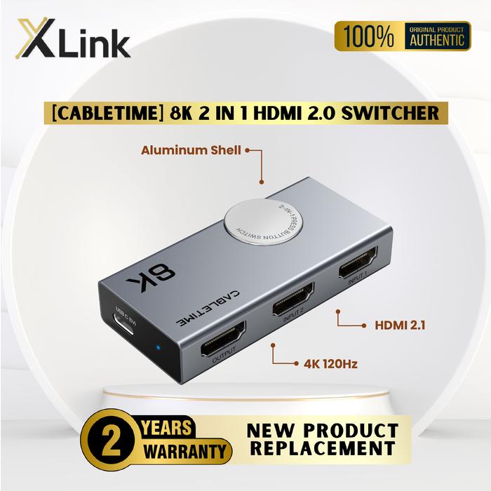 Gambar Bidirectional HDMI Switcher 2-in 1-out & 1-in 2-Out CABLETIME - CP34 dari XLink Surabaya Kota Surabaya Tokopedia
