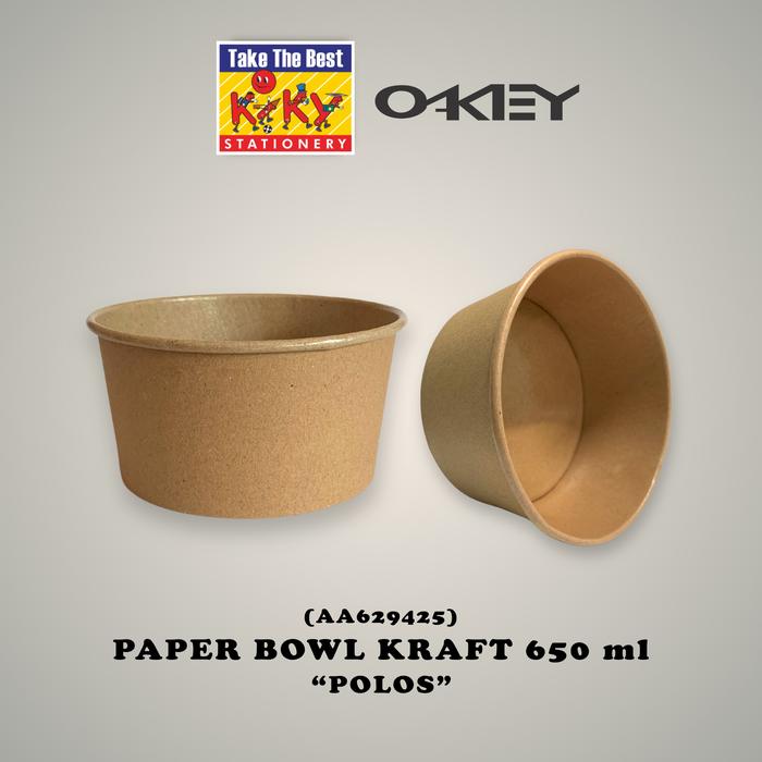 Gambar OKEY Paper Bowl Kraft Polos 500ML/650ML 1 Pak 25 pcs - 1 Pcs ( Pembelian Harus Kelipatan 25 Pcs) - 650 ML isi 25 pcs dari Kiky Stationery Kota Surakarta Tokopedia