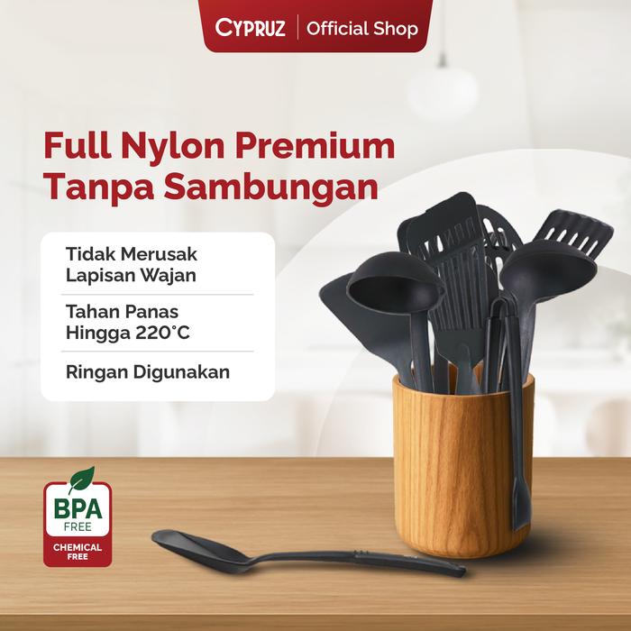 Gambar Cypruz Slotted Turner All Black Series / Sutil Lubang dari Cypruz Kitchenware undefined Tokopedia
