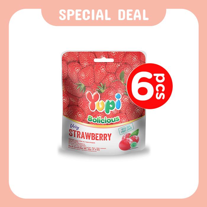 Gambar Six Pack Yupi Bolicious Strawberry 40 Gr - Special Deal dari Yupi Gummy Candies undefined Tokopedia