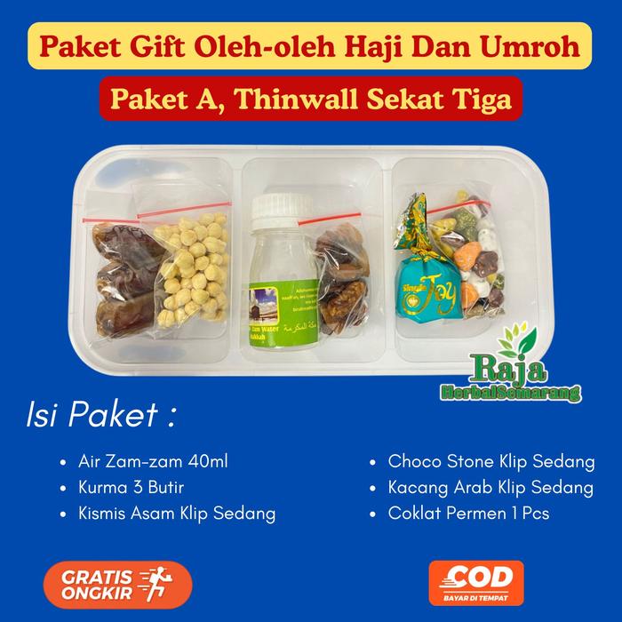 Gambar Oleh-oleh haji dan Umroh Paket Gift Sekat Tiga Murah Mewah Makanan Khas Arab Timur Tengah - Paket A dari Raja Herbal Semarang undefined 5 Tokopedia