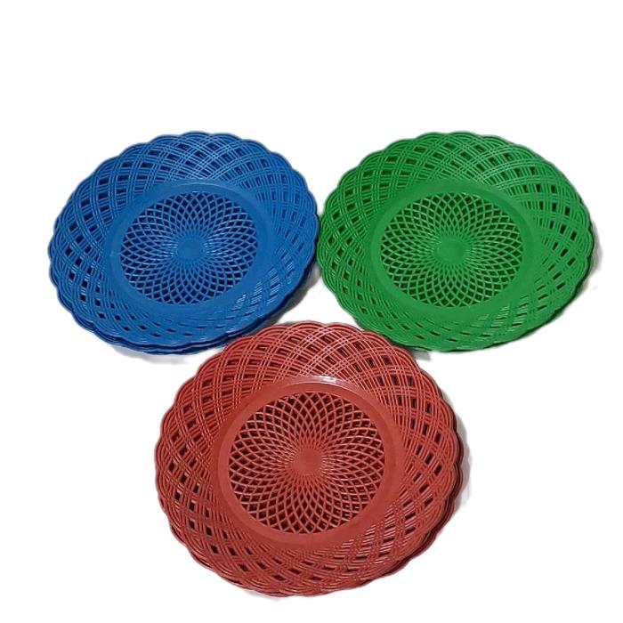 Gambar Piring Rotan Plastik Tebal 12pcs Model Rotan Diameter 25cm makan - merah dari MP Houseware_NEW undefined Tokopedia
