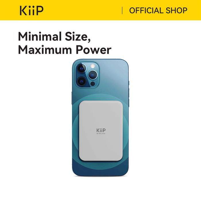 Gambar KiiP Wireless EW50 Power Bank Magnetic Magsafe 15w Fast Charging 4200mah mengisi banyak perangkat tipe c - Abu-Abu dari KiiP Official Kota Tangerang Tokopedia