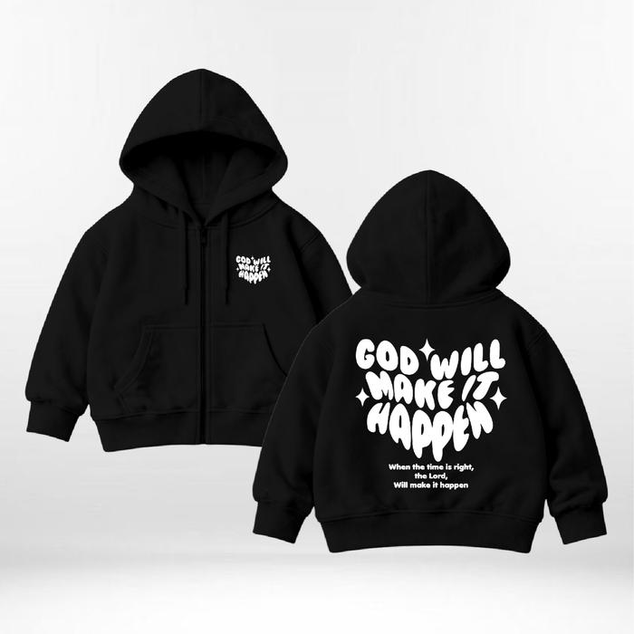 Gambar BEXLEY Hoodie Zipper Make It Happen Anak | Jaket Hoodie Kids Laki-Laki & Perempuan 4-15 Tahun - HITAM, M (4-6 Tahun) dari BEXLEY Kota Administrasi Jakarta Barat Tokopedia