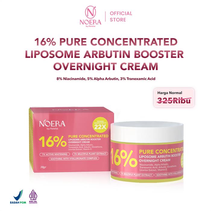 Gambar Noera 16% Pure Concentrated Liposome Arbutin Booster Overnight Cream | Krim Malam | Niacinamide | Alpha Arbutin dari Noera By Reisha undefined Tokopedia
