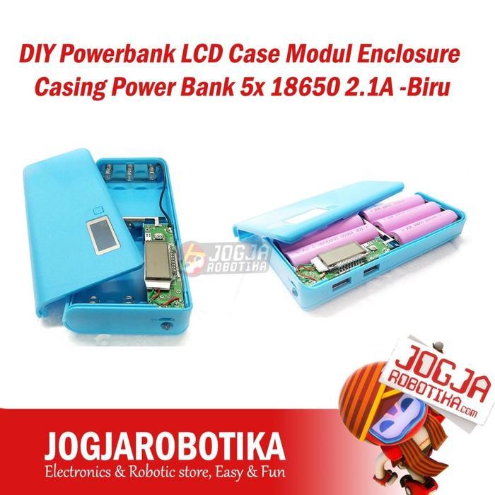Gambar Diy Powerbank Lcd Case Modul Enclosure Casing Power Bank 5X18650 2.1A Terlaris - BIRU - LAMA dari ZaloraCollection undefined Tokopedia