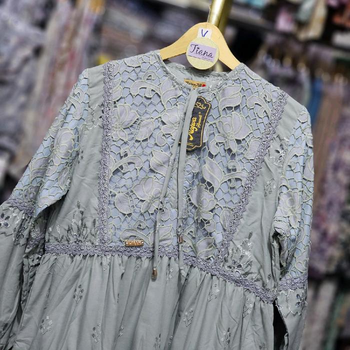 Gambar Midi NAJWA MEWAH brukat bordir bolong kombinasi - sage, L 110 dari Tiana store_NEW undefined Tokopedia