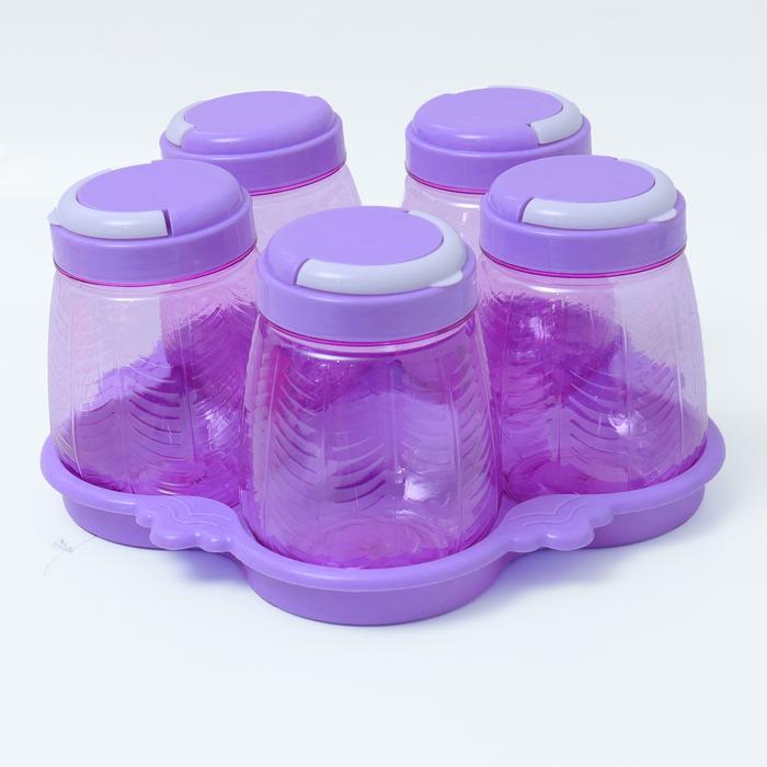 Gambar Takuma TONAM-PET Toples Nampan Limala Dauna Set 5 Dauna Tutup Kedap Udara Foodgrade Bahan PET Bening Ide Kado Natal Kitchenware - Toples warna ungu dari Takumashop88 undefined Tokopedia