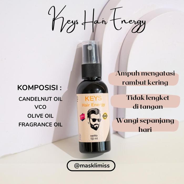 Gambar Keys Hair Energy 50ml / Solusi Rambut Kering / Minyak Kelapa / Minyak Kemiri - Vanilla dari Masklimiss_NEW undefined Tokopedia