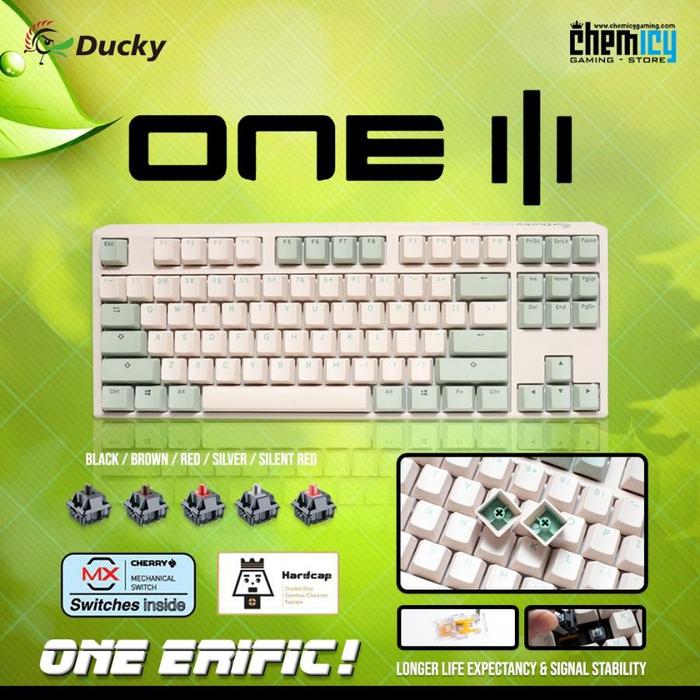 Ducky One 3 Matcha TKL Hotswapppable Mechanical Gaming Keyboard PBT Keycaps - Matcha, Red Switch