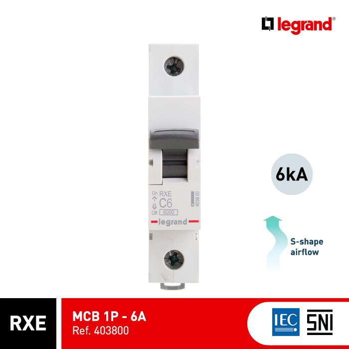 Gambar Legrand RXE MCB 1P 6kA (6A, 10A, 16A, 20A, 25A) - 6A dari Legrand Indonesia undefined Tokopedia