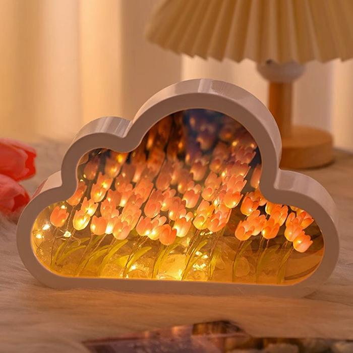 Gambar Cloud Tulip LED Night Light Kamar Tidur Cermin Cahaya Kreatif Dekorasi Desktop Hadiah Ulang Tahun DIY Untuk Pacar - Biru dari Lucky Mart ID_NEW undefined Tokopedia