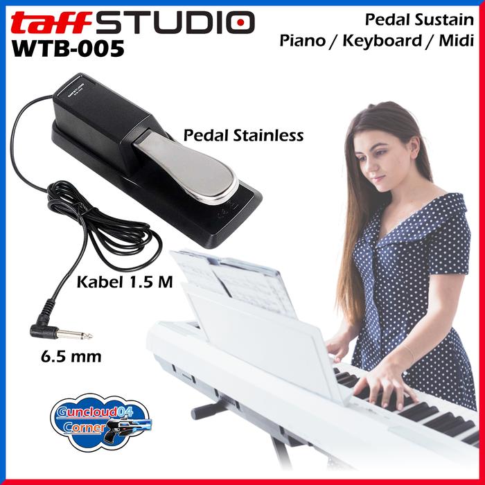 Gambar taffSTUDIO Pedal Damper Sustain Piano Keyboard Elektrik Electric MIDI Stainless Steel Comfort Grip Anti Slip - WTB-005 Black dari Guncloud04 Corner undefined Tokopedia