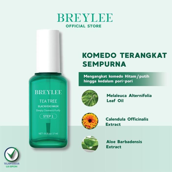 Gambar [HOT][OFFICIAL][BREYLEE] Blackhead Remover Mask Step1] -Masker hidung,Pembersih Komedo,masker komedo,Efek menenangkan kulit,penghilang komedo,Pembersihan Mendalam [Step 2] - Pohon Teh,Mengencangkan , Mengecilkan Pori , Mengontrol Minyak Wajah(17ml) - BLACKHEAD MASK STEP 1 dari BREYLEE.ID undefined Tokopedia