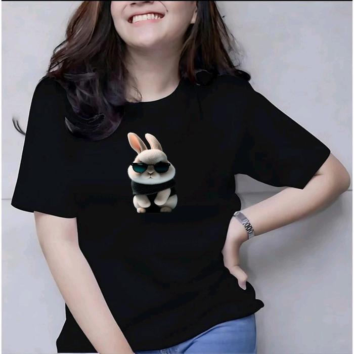 Gambar Kucing kacamata hitam,Baju kaos atasan wanita Dewasa Putih Combed Polos Distro Katun Panjang Santai Motif - hiam, M dari shella Oblong undefined Tokopedia