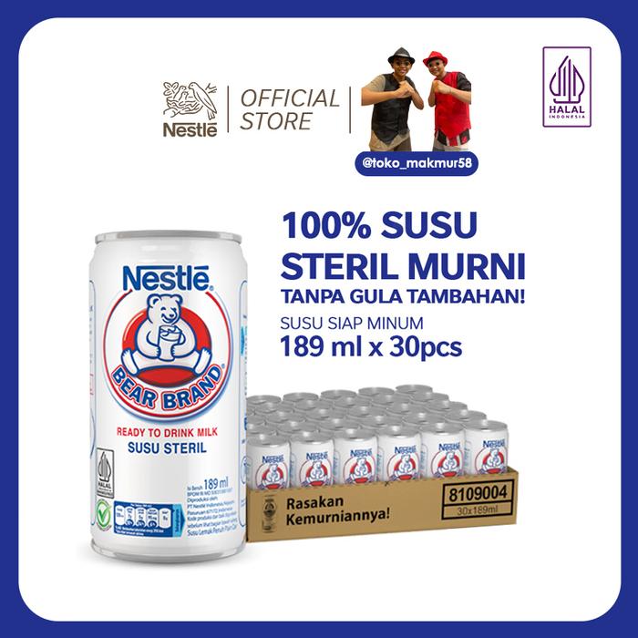 Gambar [BEAR BRAND x TOKO MAKMUR 58] BEAR BRAND Susu Beruang Susu Steril 189ml x 30pcs - Tanpa Hadiah dari Nestle Indonesia undefined Tokopedia