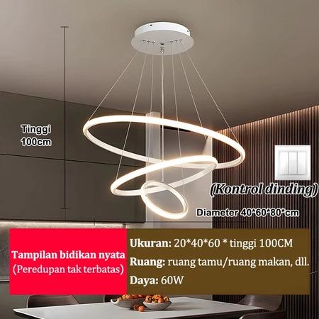 Gambar 【COD】Lampu Gantung Minimalis RuangTamu Nordic Hias Aesthetic Bulat 3 Warna Kamar Tidur Chandelier Lamp Akrilik Hitam - Putih dari GOGEOUS Lampu store undefined Tokopedia