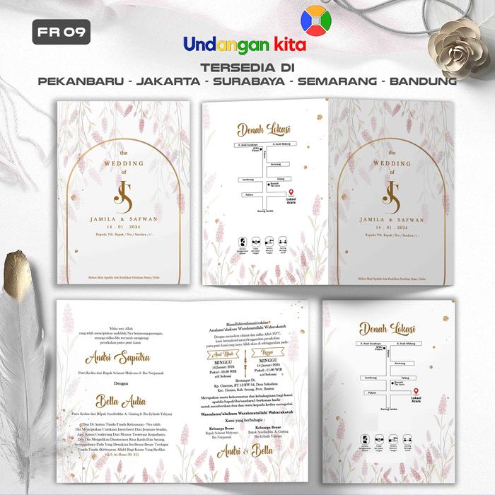 Gambar (100Pcs) Undangan Pernikahan Jasmine - FR 09 dari Undangan Kita undefined Tokopedia