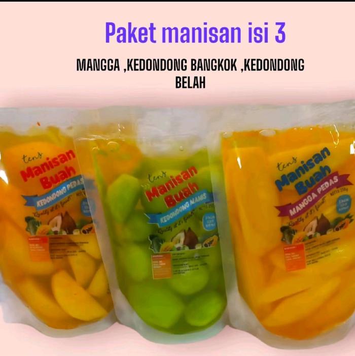 Gambar PAKET MANISAN ISI 3 MANISAN BUAH /MANISAN BUAH - mangga,kedondong bangkok ,kedondong belah, PEDAS dari Tens Online2 undefined Tokopedia