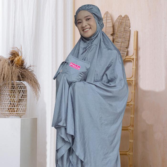 Gambar Nelula - Mukena Parasut Traveling Dewasa Bahan Parasit Premium Polos - Light Grey dari Nelula undefined Tokopedia