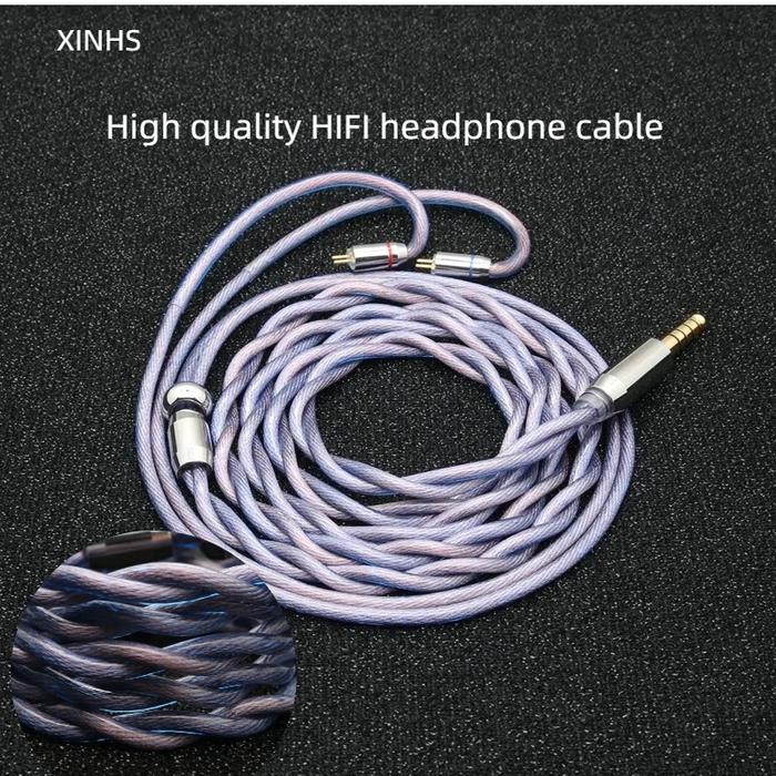Gambar XINHS K11 2-strand blue single crystal copper silver plated gold silver palladium copper upgrade wire mixed shielded cable dari Flexana undefined Tokopedia