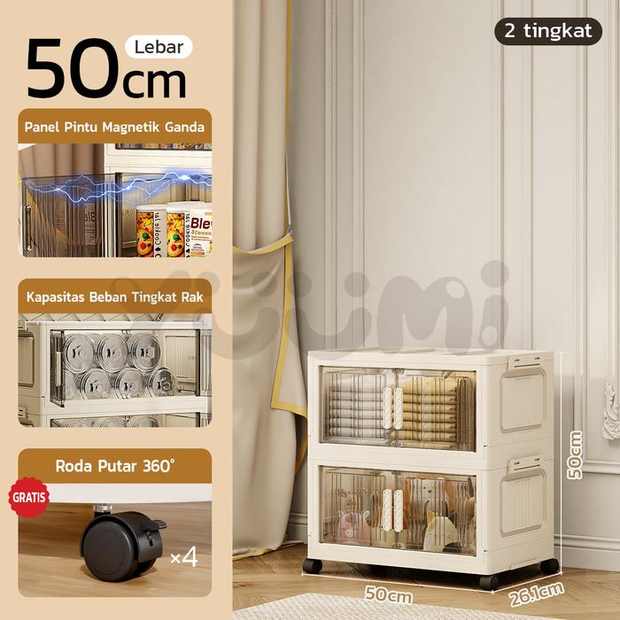 Gambar 【YUUMI】L50cm(1-6Layers）Yuumi Lemari Susun【Tidak perlu instalasi】- Plastik Kapasitas Besar, Desain Transparan, Lemari Pakaian Anak & Bayi, Hemat Ruang, Dengan Katrol Senyap! Furniture - 50CM-2L Transparan dari Yuumi home shop undefined Tokopedia