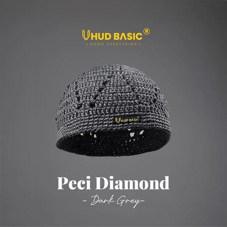 Gambar Uhud Basic - Peci Rajut Diamond Kopiah Shalat - dark grey dari UHUD BASIC PUSAT undefined Tokopedia