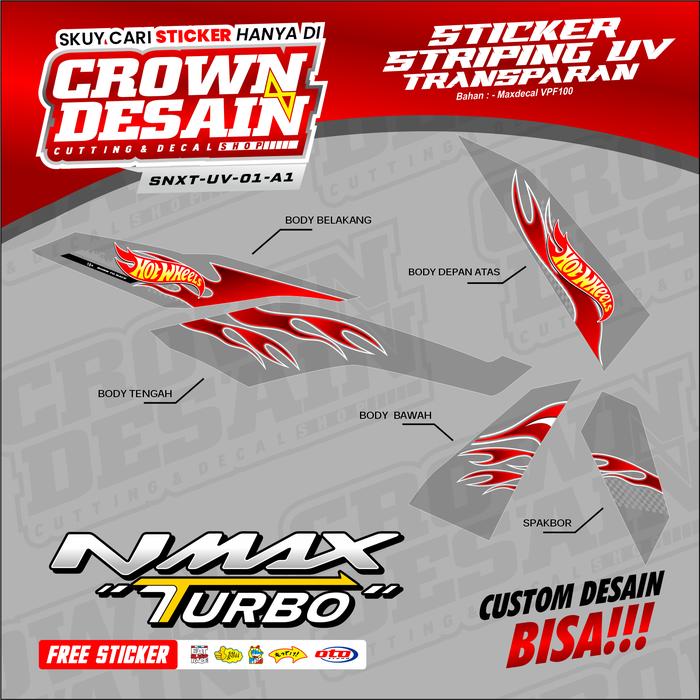 Gambar Striping Transparan NMAX Turbo NMAX Neo 2024 Motif Hotwheels Stiker Striping Yamaha NMAX Turbo New 2024 - SNXT-UV - A1, DOFF dari Crown Desain_NEW undefined Tokopedia