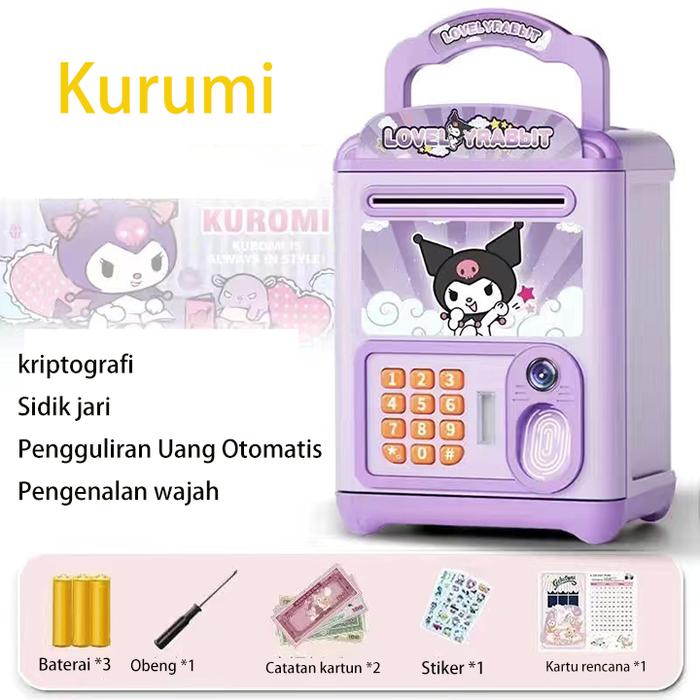 Gambar Celengan ATM Mainan Sanrio Kuromi Elektrik Brankas Fingerprint Bersuara/ Hadiah anak-anak - Kuromi dari Tok-babymall.id undefined Tokopedia