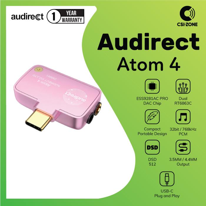 Gambar Audirect Atom4 / Atom 4 ESS9281AC Pro Portable Dongle USB DAC / AMP - Pink dari CSI-ZONE undefined Tokopedia