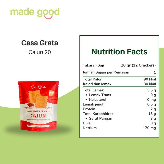 Gambar Casa Grata Crackers Snack Sehat Sea Salt Herbs Sesame Chia 20 70 gram Natural - Cajun 20 dari Madegood Market undefined Tokopedia