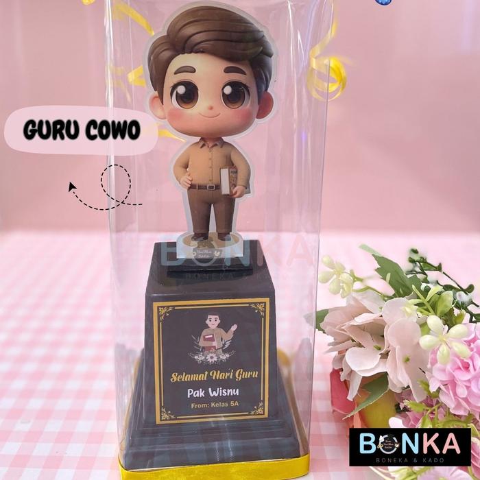 Gambar Piala Akrilik Custom Karakter Guru Wanita Hijab Muslimah Hadiah Hari Guru Berkesan untuk Bu Guru Berhijab Bisa Request Foto Guru dan Ucapan Proses 1 Hari Jadi - Guru Cowo dari Bonekahandmadesukasuka Kota Surakarta Tokopedia