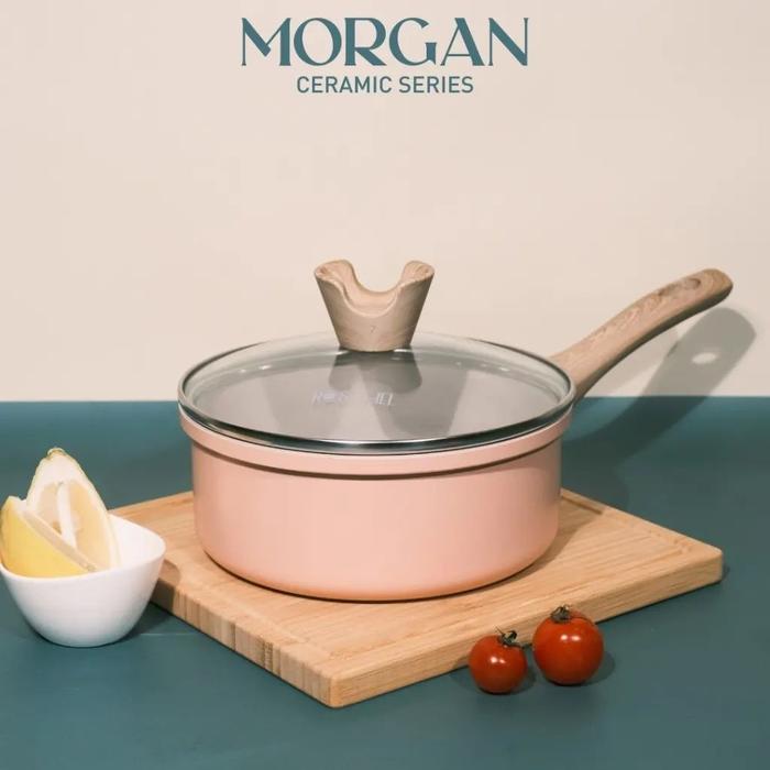 Gambar Panci Roschel Morgan Ceramic Series Anti Lengket - SAUCEPAN18CM (PINK) dari Toko Multi Elektronik undefined Tokopedia