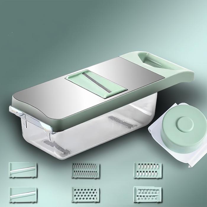 Gambar parutan sayuran multifungsi alat dapur pengiris bawang merah alat parutan buah dan sayur 8 in 1 Kitchenware - hijau dari PPlus-lighting undefined Tokopedia