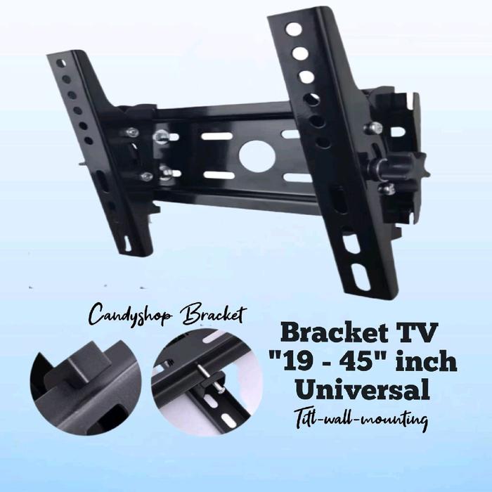Gambar Bracket TV LED/LCD Universal Besi 32 Inch Tilt 15° - Vesa 10x10, 15x15, 20x20, 25x25 dari Candyshop Bracket undefined Tokopedia