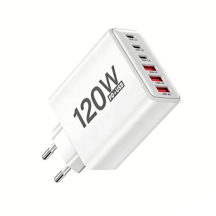 Gambar PUNING LENTIVEN 120W Adaptor Charger fast charging USB Type C Kepala Charger YW08 - WHITE dari PUNING Kota Tangerang Selatan Tokopedia