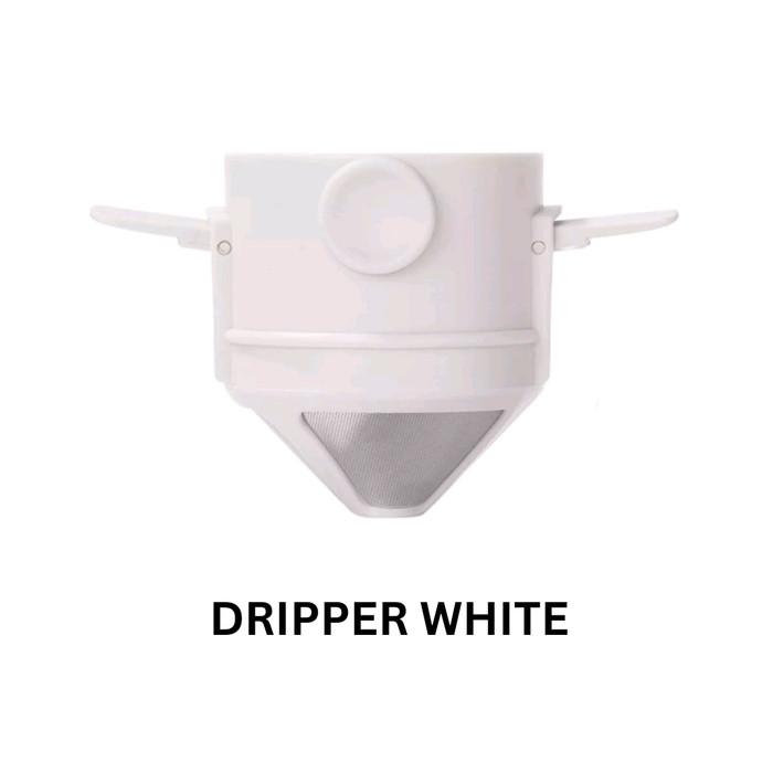 Gambar KOHI Filter Penyaring Kopi V60 Portable Coffee Dripper Cup Holder Stainless Steel Coklat Plastik - Dripper White dari KOHI Indonesia undefined Tokopedia