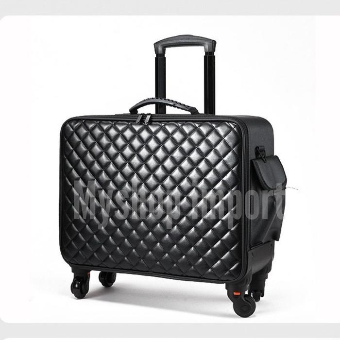 Gambar New Arrival Tas Kosmetik PU Troli XXL Tas Make up TROLY Jumbo Big Size - Black dari Myshop.Import undefined Tokopedia