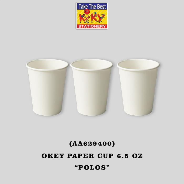 Gambar OKEY Paper Cup 6,5 Oz - 1 Pack isi 50 Pcs Gelas Kertas Kopi Tahan Panas - Polos  dari Kiky Stationery undefined Tokopedia