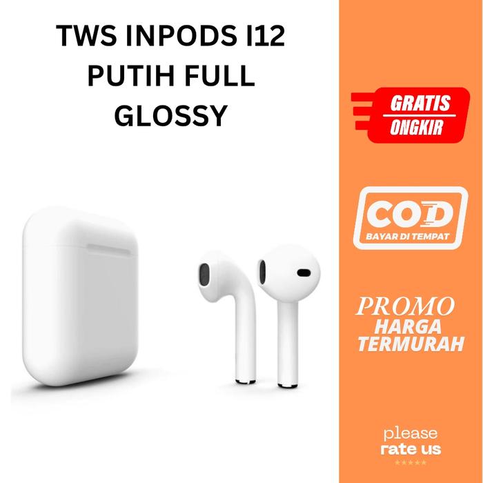 Gambar Earphone I12 Inpods 12 TWS Headset Bluetooth Wireless Putih Glossy With Microphone Android Iphone Pop Up Stereo Hifi Handsfree dari haloplus undefined Tokopedia