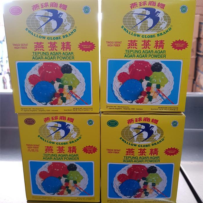 Gambar JTTOP" AGAR SWALLOW GLOBE BRAND ASLI 1 BOX ISI 12 SACHET BUBUK BOLA DUNIA - Plain Bening dari marmita2 undefined Tokopedia