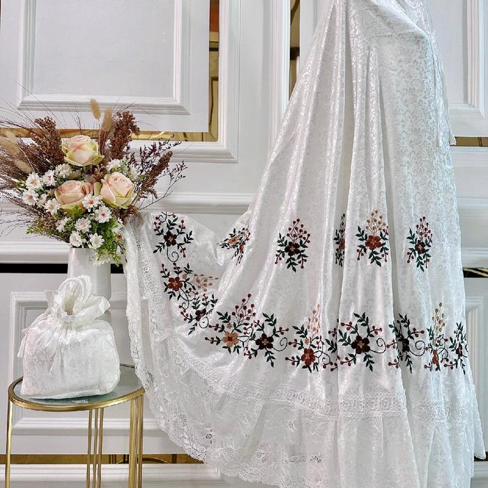 Gambar NEW MUKENA ARMANY JAGUAR BORDIR 2IN1 INCLUDE ROK DAN TAS SUPER CANTIK UKURAN JUMBO - kode 1 dari IisannisaMukena undefined Tokopedia