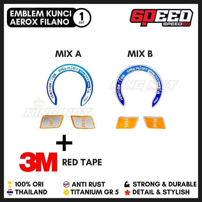 Gambar Emblem Sticker Probolt Stop Kontak Kunci Yamaha Aerox Filano Freego Lexi Keyless By Project60 Titanium King Nut - MIX, TYPE A / BASE SILVER dari Speed60 undefined Tokopedia