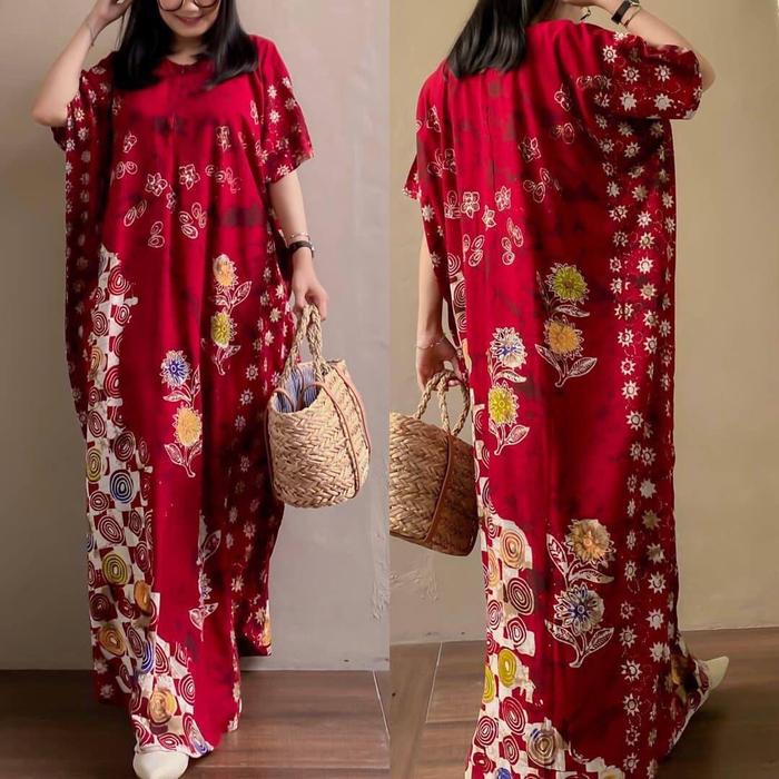 Gambar Daster Rayon Lowo Homedress Motif Batik Bunga Bahan Rayon Halus Premium Khas Pekalongan - Remes Maroon, Allsize fit to LD 140cm dari Bubble NR undefined Tokopedia