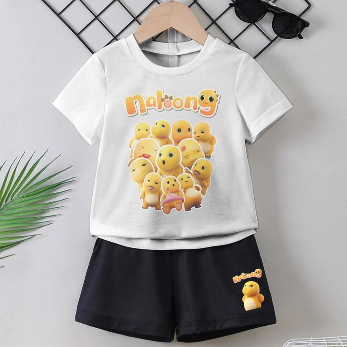 Gambar Setelan Baju Anak Nailong Dino Lucu Laki-laki Perempuan Usia 1-10 Tahun - Set Anak Fashion Katun - Putih, S dari BeeUniq Store undefined Tokopedia