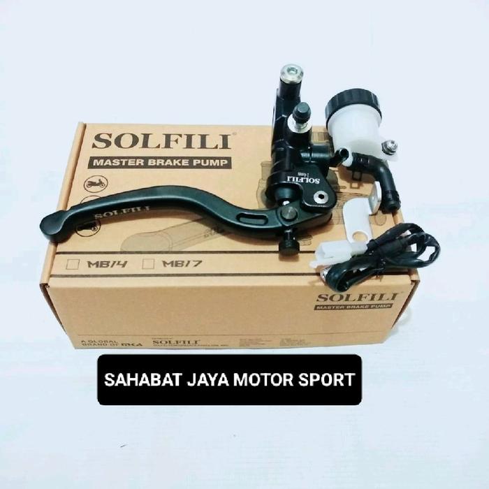 Gambar Master Rem SOLFILI Kanan Radial 14MM Beat Scoopy Vario Mio Fino Satria Fu Ninja R Ninja RR Ninja 250 CB CBR 150 Rx King Scorpio Verza Tiger GSX Genio Lexi Mx King Jupiter z Vega R F1ZR Vixion R15 Xabre Nmax Aerox PCX ADV Xmax - Master Rem Kanan RADIAL SOLFILI 14MM dari SAHABATJAYAMOTORSPORT undefined 2 Tokopedia