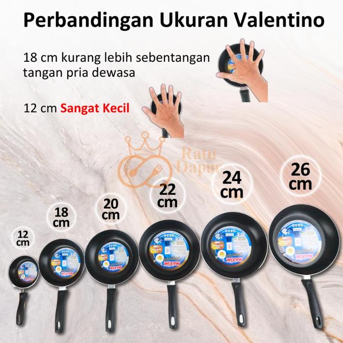 Gambar Maspion Maxim Valentino / Neostone 18cm 20cm 22cm 24cm 26cm 28cm - Frypan Anti Lengket Teflon Goreng Tumis Teflon Kulit Risol Lumpia Kitchenware - Maxim Valentino, 12cm dari Ratu dapur_NEW undefined Tokopedia